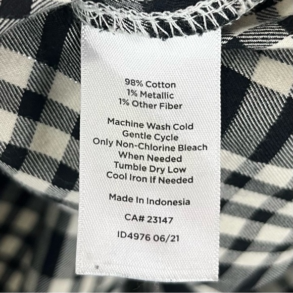 Talbots Plaid Blouse With Metallic Thread Accents Size 3X - Picture 6 of 6